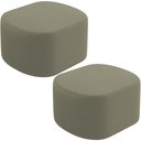 Ver imagem 1 de Kit 2 Puffs Decorativos Orgânico para Living Quarto 70cm Doha W01 Bouclê Verde Oliva - Lyam Decor