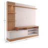 Home Theater Pinhais para TV até 65 Polegadas com LED 1 Porta 4 Nichos Freijó/Off White - Bela Móvei - 4