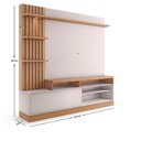Ver imagem 4 de Home Theater Pinhais para TV até 65 Polegadas com LED 1 Porta 4 Nichos Freijó/Off White - Bela Móvei