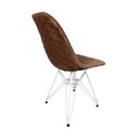 Ver imagem 4 de Kit 4 Cadeiras Jantar Estofadas Caramelo Eiffel Eames Base Ferro Branco