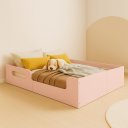 Ver imagem 4 de Cama Casal Montessoriana Infantil Princesa Grade de Proteção Lateral + Colchão Casal D23 -rosa