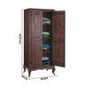 Guarda Roupa 2 Portas Com Cômoda Pequena Madeira Maciça Rústico Marrom Shop JM - 3