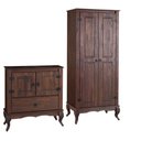 Ver imagem 2 de Guarda Roupa 2 Portas Com Cômoda Pequena Madeira Maciça Rústico Marrom Shop JM