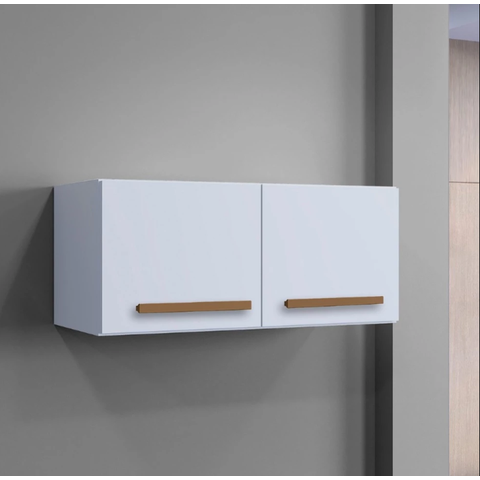 Armário Gabite Aéreo 2 Portas Geladeira Mara Branco - Moblis