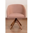Ver imagem 2 de Poltrona Decorativa Redonda Pé Giratório de Madeira Cor:rosa