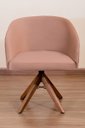 Ver imagem 2 de Poltrona Decorativa Redonda Pé Giratório de Madeira Cor:rosa