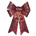 Ver imagem 3 de Kit 6 Enfeite Árvore Natal Laço Vermelho Camurça 31 Cm