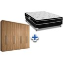 Ver imagem 1 de Cama Box Casal + Colchão Physical Ortobom + Guarda Roupa Master Vip 8.4 Atacama
