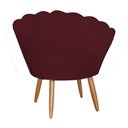 Ver imagem 3 de Kit Namoradeira + 1 Poltrona Decorativa Pétala Suede Marsala Pés Madeira Mz Decor