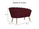Ver imagem 2 de Kit Namoradeira + 1 Poltrona Decorativa Pétala Suede Marsala Pés Madeira Mz Decor