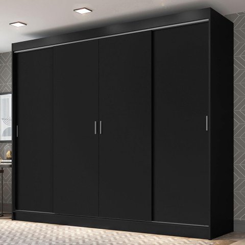 Guarda-roupa Casal Madesa Austin 4 Portas de Correr 3 Gavetas