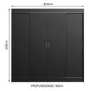 Ver imagem 4 de Guarda-roupa Casal Madesa Austin 4 Portas de Correr 3 Gavetas