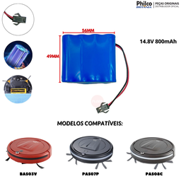 Bateria P/ Aspirador Robo Philco Pas07/pas08/bas03 Original - 2