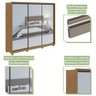 Guarda Roupa Casal com Espelhos 3 Portas 6 Gavetas Spazio Super Glass Móveis Lopas - 5
