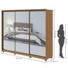 Guarda Roupa Casal com Espelhos 3 Portas 6 Gavetas Spazio Super Glass Móveis Lopas - 3