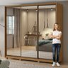 Guarda Roupa Casal com Espelhos 3 Portas 6 Gavetas Spazio Super Glass Móveis Lopas - 10