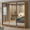 Guarda Roupa Casal com Espelhos 3 Portas 6 Gavetas Spazio Super Glass Móveis Lopas - 1