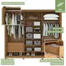 Guarda Roupa Casal com Espelhos 3 Portas 6 Gavetas Spazio Super Glass Móveis Lopas - 4