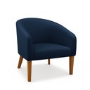 Ver imagem 2 de Poltrona Sala Decorativa Stella Pé Madeira Trapézio Castanho Suede Azul Marinho D03 - D’Rossi