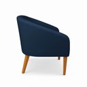 Ver imagem 5 de Poltrona Sala Decorativa Stella Pé Madeira Trapézio Castanho Suede Azul Marinho D03 - D’Rossi