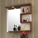Ver imagem 3 de Armário Aéreo Para Banheiro 70cm Com 03 Prateleiras E Espelho Veneza B06 Branco Nogal - Lyam Decor
