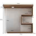 Ver imagem 4 de Armário Aéreo Para Banheiro 70cm Com 03 Prateleiras E Espelho Veneza B06 Branco Nogal - Lyam Decor