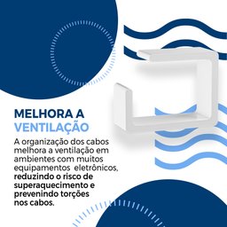 Suporte de Cabos: Liberdade para Sua Mesa! Kit com 8 Organizadores- Branco - 7