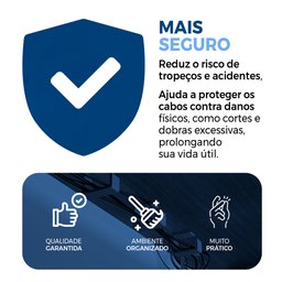 Suporte de Cabos: Liberdade para Sua Mesa! Kit com 8 Organizadores- Branco - 9