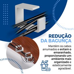 Suporte de Cabos: Liberdade para Sua Mesa! Kit com 8 Organizadores- Branco - 6