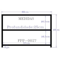 Nicho Sapateira para Quarto Sala Hall Lavanderia 25x40x 60cm - Cinza - 3