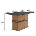 Ver imagem 2 de Mesa para Sala de Jantar 136cm Retangular Tampo Chanfrado Agata Poliman Carvalho com Grafite