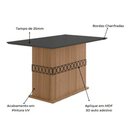 Ver imagem 3 de Mesa para Sala de Jantar 136cm Retangular Tampo Chanfrado Agata Poliman Carvalho com Grafite