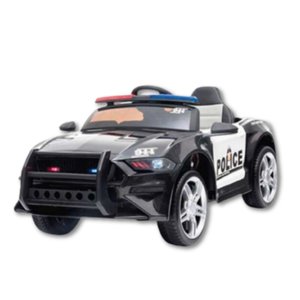 MINI CARRO ELETRICO POLICIA 12V PRETO - IMPORTWAY