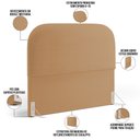 Ver imagem 3 de Cabeceira Cama Box Casal 195cm Lanna com Puff Recamier Doha W01 Bouclê Mostarda - Lyam Decor