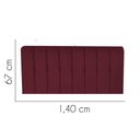 Ver imagem 2 de Painel Estofada Kiara 140cm Casal Box Quarto Suede Bordô - Gat Magazine