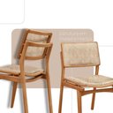 Ver imagem 5 de Mesa 120cm Laminado Barril com 4 Cadeiras Moderna Mobília Milano Imbuia Naturale