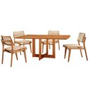 Ver imagem 7 de Mesa 120cm Laminado Barril com 4 Cadeiras Moderna Mobília Milano Imbuia Naturale