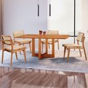 Ver imagem 1 de Mesa 120cm Laminado Barril com 4 Cadeiras Moderna Mobília Milano Imbuia Naturale