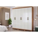 Ver imagem 1 de Guarda Roupa 6 Portas e 3 Gavetas Clara Cinamomo/off White - Panan