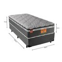 Ver imagem 3 de Cama Box com Colchão Solteiro Americano Molas Ensacadas Maranello Firme Fortezza 96x203
