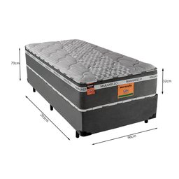 Cama Box com Colchão Solteiro Americano Molas Ensacadas Maranello Firme Fortezza 96x203 - 3
