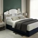Ver imagem 2 de Cabeceira Box Casal Evelyn 140cm com Nicho e Prateleiras Organizador para Quarto:Branco