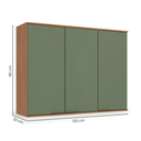 Ver imagem 3 de Armário de Cozinha Aéreo Modulado 100% MDF 3 Portas 120cm Princess Yescasa Freijó/Verde Sálvia