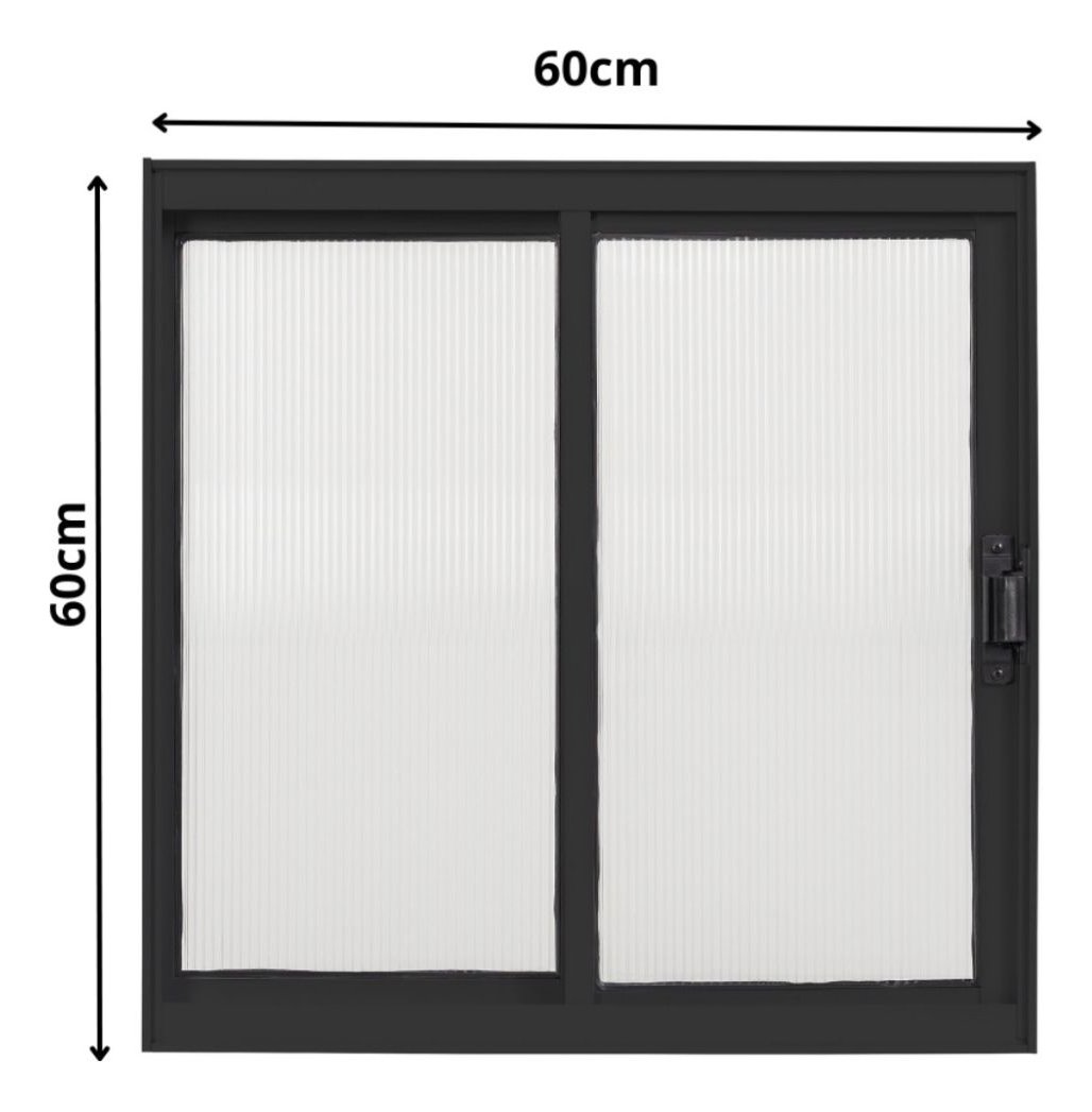 Vitro Janela Alumínio em Policarbonato 60x60 Branco ou Preto - 3