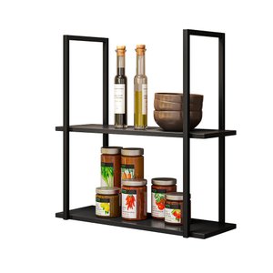 Prateleira Industrial Suspensa Parede Multifuncional Preto Aurora