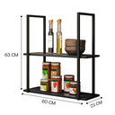 Ver imagem 3 de Prateleira Industrial Suspensa Parede Multifuncional Preto Aurora