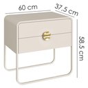 Ver imagem 3 de Kit 02 Mesas de Cabeceira 2g Organica 60 cm 28062 Off White Artesano