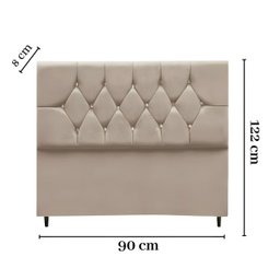 Cabeceira para Cama Box Estofada Solteiro 90 Cm Suede Madri:bege - 3