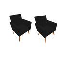 Ver imagem 1 de Kit 02 Poltrona Nina Captone Decorativa Suede Preto para Escritorio, Sala Salão Biselos-decor