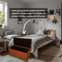 Ver imagem 4 de Bau Solteiro Capitonê Pé de Cama Decoração Guarda Objetivos - Terracota